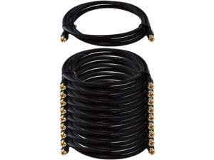 iMBPrice - (10-Pack) RG6 Coaxial Patch Cable (6 Feet) with F-Type Screw-on Connectors in Black
