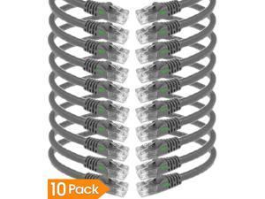 iMBAPrice 50' Cat5e Network Ethernet Patch Cable, 10 Pack, Black (IMBA-CAT5-50GY-10PK)