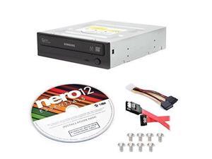 Samsung SH-224DB/BEBE-KIT 24x Internal CD DVD±R/RW Dual Layer Disc Burner Drive Writer + Nero 12 Essentials + Sata Cable