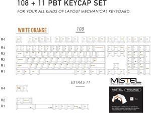 Mistel Doubleshot PBT Keycaps for Mechanical Keyboard with Cherry MX  Switches and Clones, OEM Profile 108 Keys Plus Extra 11 Keys Set, PBT  Keycaps