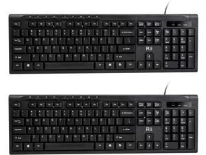 (2-Pack) Rii RK907 Ultra-Slim Compact USB Wired Keyboard for Mac and PCWindows 10/8 / 7 / Vista/XP (Black) (2-Pack) Rii RK907 Ultra-Slim Compact USB Wired Keyboard for Mac and PCWindows 10/8 / 7 / Vista/XP (Black)