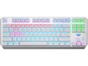 AULA F3087 Compact Mechanical Gaming Keyboard Wired, with 87 Keys Anti-Ghosting Programmable, RGB Rainbow Backlit, 60% PC Gaming Keyboards for Laptop Games and Work (Blue Switch, White) AULA F3087 Compact Mechanical Gaming Keyboard Wired, with 87 Keys Anti-Ghosting Programmable, RGB Rainbow Backlit, 60% PC Gaming Keyboards for Laptop Games and Work (Blue Switch, White)