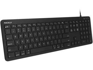 Macally Wired Mac Keyboard Full-Size/Extended - Number pad 10 Key & 5FT Wired USB A Cable - 21 Shortcuts for Apple Computer Keyboards - Replacement Keyboard for Mac with USB Port - (Black) Macally Wired Mac Keyboard Full-Size/Extended - Number pad 10 Key & 5FT Wired USB A Cable - 21 Shortcuts for Apple Computer Keyboards - Replacement Keyboard for Mac with USB Port - (Black)
