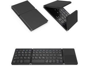 Foldable Bluetooth Keyboard Works For Samsung Galaxy A11/A51/A71/5G/71S 5G Uw Dual Mode Bluetooth & Usb Wired Rechargable Portable Mini Bt Wireless Keyboard With Touchpad Mouse!