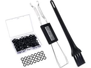 202 Pieces Keyboard Cleaner Cleaning Kit Includes 1 Keycap Puller 1 Cleaning Brush and 200 O-Ring Switch Dampeners (Black O-Rings)