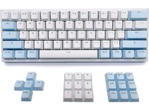 XVX White Keycaps Custom-Keycaps 60 Percent, Suitable for GK61/RK61/Anne/Ducky/DK61 Mechanical Keyboard, Double Shot Backlit OEM Profile PBT Keycaps Set, with keycap Puller (White Blue keycaps) XVX White Keycaps Custom-Keycaps 60 Percent, Suitable for GK61/RK61/Anne/Ducky/DK61 Mechanical Keyboard, Double Shot Backlit OEM Profile PBT Keycaps Set, with keycap Puller (White Blue keycaps)