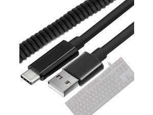 Type C Mechanical Keyboard Cable, Gaming Keyboard Cable, Coiled & Double-Sleeved Mechanical Keyboard Cord for USB C Mechanical Keyboards (Black) Type C Mechanical Keyboard Cable, Gaming Keyboard Cable, Coiled & Double-Sleeved Mechanical Keyboard Cord for USB C Mechanical Keyboards (Black)