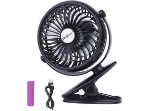 SKYGENIUS Battery Operated Stroller Fan, Portable Clip on Mini Desk Fan with 2600mAh Rechargeable Battery, USB Powered Clip Fan for Baby Stroller Office Outdoor Travel