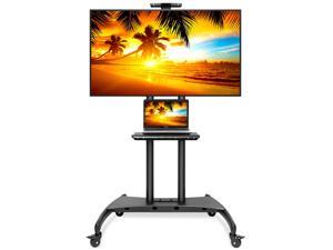 Rolling TV Stand Mobile TV Cart for 55" - 80" Plasma Screen, LED, LCD, OLED, Curved TV's - Universal Mount with Wheels
