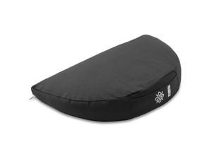 Prajna Meditation Cushion for Travel, Floor Pillow with Buckwheat Fill, Removable Cover and Carry Handle - Black