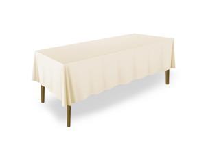 Lann's Linens - 20 Premium 60" x 126" Tablecloths for Wedding / Banquet / Restaurant - Rectangular Polyester Fabric Table Cloths - Ivory