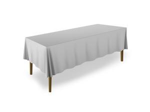 Lann's Linens - 70" x 120" Premium Tablecloth for Wedding / Banquet / Restaurant - Rectangular Polyester Fabric Table Cloth - Silver