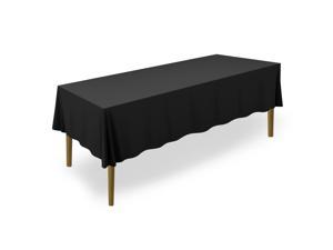 Lann's Linens - 60" x 102" Premium Tablecloth for Wedding / Banquet / Restaurant - Rectangular Polyester Fabric Table Cloth - Black