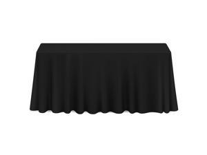 Lann's Linens - 90" x 132" Premium Tablecloth for Wedding / Banquet / Restaurant - Rectangular Polyester Fabric Table Cloth - Black