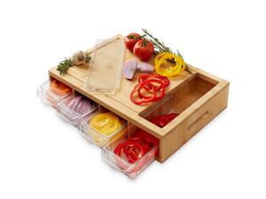 Casafield Bamboo Cutting Board Set with Kitchen Food Storage Containers and Lids