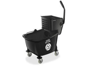 Dryser Commercial Side Press Wringer Combo Mop Bucket, 33 Quart, Black