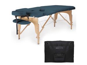 Saloniture Professional Portable Folding Massage Table with Carrying Case - Blue