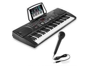 Hamzer 61-Key Digital Music Piano Keyboard - Portable Electronic Musical Instrument - with Microphone and Sticker Sheet Hamzer 61-Key Digital Music Piano Keyboard - Portable Electronic Musical Instrument - with Microphone and Sticker Sheet