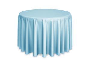 Lann's Linens - 5 Premium 120" Round Tablecloths for Wedding/Banquet/Restaurant - Polyester Fabric Table Cloths - Baby Blue