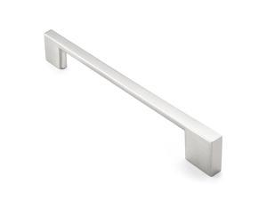 Cauldham 10 Pack Solid Kitchen Cabinet Pulls Handles 5 Hole Centers Modern Thin Profile Drawer Door Hardware Style M255 Satin Nickel Newegg Com