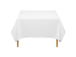 Lann's Linens - 70" Square Premium Tablecloth for Wedding / Banquet / Restaurant - Polyester Fabric Table Cloth - White