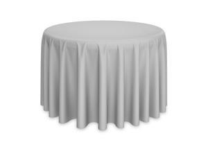 Lann's Linens - 5 Premium 120" Round Tablecloths for Wedding/Banquet/Restaurant - Polyester Fabric Table Cloths - Silver