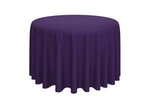 Lann's Linens - 120" Round Premium Tablecloth for Wedding / Banquet / Restaurant - Polyester Fabric Table Cloth - Purple