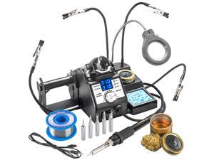 X-Tronic's 3060-PRO • Dual LED Display • 75 W Soldering Iron Station • 5 Extra Tips • Mag Lamp • 4 Helping Hands • 50g Roll of Solder • Brass Sponge w/Flux • 3 Temp Presets, Calibration, Sleep & C/F