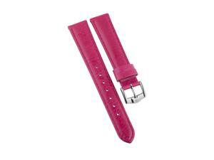Hot Pink Leather Watch Strap with Silver Buckle with Du Maurier Logo, 16mm Hot Pink Leather Watch Strap with Silver Buckle with Du Maurier Logo, 16mm