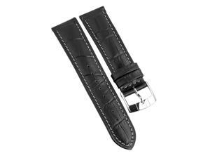 Black Watch Strap by Du Maurier. Black croc effect, leather men's strap, 22mm Black Watch Strap by Du Maurier. Black croc effect, leather men's strap, 22mm