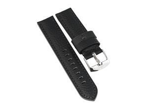 Water Resistant Black Watch Strap by Du Maurier. Black Double Thickness, Water Resistant Leather Men's Strap, 22mm Water Resistant Black Watch Strap by Du Maurier. Black Double Thickness, Water Resistant Leather Men's Strap, 22mm