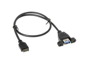 Motherboard 20Pin Header USB 3.1 Male to USB 3.0 Female Adapter Cable with Panel Mount Screw Hole 0.5m Motherboard 20Pin Header USB 3.1 Male to USB 3.0 Female Adapter Cable with Panel Mount Screw Hole 0.5m
