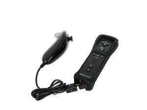 Nunchuck  Remote controller with motion plus  Case  Wrist strap for Wii Black