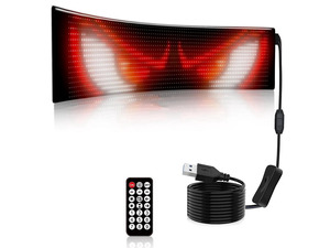 RGB LED Matrix Pixel Screen Waterproof DIY Programmable Flexible Screen Bluetooth App Control for Car Shop Bar,1 * LED Display 1 * Remote Control