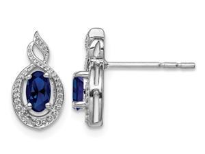 Sterling Silver 1/2 Carat (ctw) Lab Created Blue Sapphire Earrings Sterling Silver 1/2 Carat (ctw) Lab Created Blue Sapphire Earrings
