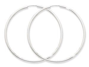 Extra Large Hoop Earrings in 14K White Gold 2 1/2 Inch (2.00 mm) Extra Large Hoop Earrings in 14K White Gold 2 1/2 Inch (2.00 mm)