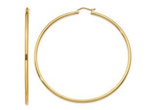 14K Yellow Gold Extra Large Hoop Earrings 2 1/2 Inch (2.00 mm) 14K Yellow Gold Extra Large Hoop Earrings 2 1/2 Inch (2.00 mm)