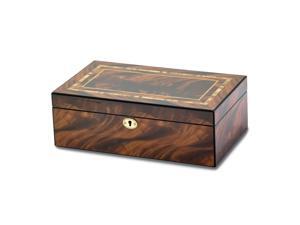 Tiger Wood Veneer High Gloss Finish Multi Use Locking Collector Box Tiger Wood Veneer High Gloss Finish Multi Use Locking Collector Box
