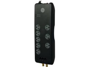 General Electric 8-Outlet Surge Protector, 4ft Cord, 2100-Joules – Black 27668