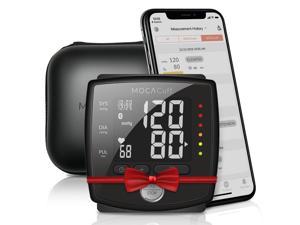 MOCACuff Bluetooth Blood Pressure Monitor, Wireless Fully Automatic Accurate Wrist Blood Pressure Monitor Cuff Portable with hardshell Protector Case and Tracking App for Apple and Android-Black