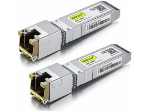 2-PACK 10GBase-T SFP+ Copper Transceiver Module, 10G SFP, SFP+ to RJ-45  CAT.6a, up to 30 Meters, Compatible with Cisco SFP-10G-T-S, Ubiquiti UF-RJ45-10G, Netgear, D-Link, Mikrotik sfp+