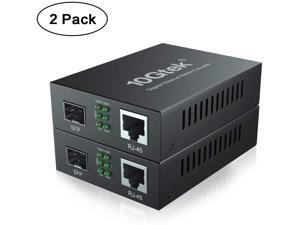 2 Packs 1.25G Gigabit SFP to Ethernet Media Converter, LC Fiber to Ethernet Network Switches, SFP Slot, Without Transceiver