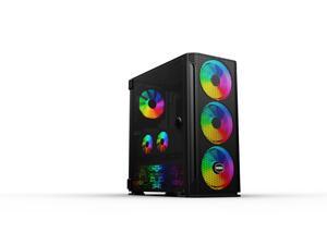 Raidmax F01 ATX Mid Tower Gaming Case Tempered Glass Side ARGB Fans Included