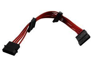 Sleeved 4-pin Molex to 3 x SATA connectors cable 8 inches long by Raidmax