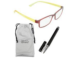True Gear iShield Anti Reflective Coated Reading Glasses - Rectangular Frame (+3.00) - Red/Yellow True Gear iShield Anti Reflective Coated Reading Glasses - Rectangular Frame (+3.00) - Red/Yellow