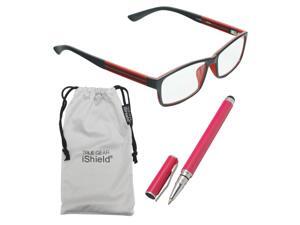 True Gear iShield Anti Reflective Reading Glasses - Double Injection Rectangular Frame (+3.00) - Black with Red True Gear iShield Anti Reflective Reading Glasses - Double Injection Rectangular Frame (+3.00) - Black with Red