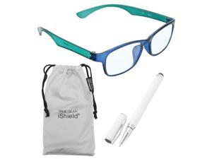 True Gear iShield Anti Reflective Coated Reading Glasses - Rectangular Frame (+1.75) - Blue/Green True Gear iShield Anti Reflective Coated Reading Glasses - Rectangular Frame (+1.75) - Blue/Green