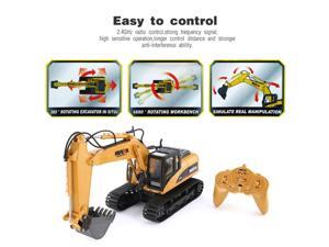 HUINA 1550 1/14 15CH 680 Degree Rotation Alloy Bucket RC Excavator Construction Vehicle Toy Gift with Cool Sound/Light Effect HUINA 1550 1/14 15CH 680 Degree Rotation Alloy Bucket RC Excavator Construction Vehicle Toy Gift with Cool Sound/Light Effect