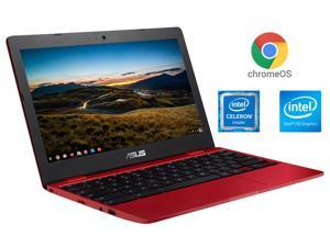 ASUS Chromebook 12 (Red), 11.6" HD Display, Intel Celeron N3350 Upto 2.4GHz, 4GB RAM, 32GB eMMC, Card Reader, Wi-Fi, Bluetooth, Chrome OS