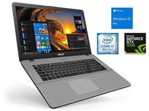 ASUS VivoBook Pro N705FD Notebook, 17.3" FHD Display, Intel Core i7-8565U Upto 4.60GHz, 8GB RAM, 256GB SSD, NVIDIA GeForce GTX 1050, HDMI, Card Reader, Wi-Fi, Bluetooth, Windows 10 Pro ASUS VivoBook Pro N705FD Notebook, 17.3" FHD Display, Intel Core i7-8565U Upto 4.60GHz, 8GB RAM, 256GB SSD, NVIDIA GeForce GTX 1050, HDMI, Card Reader, Wi-Fi, Bluetooth, Windows 10 Pro